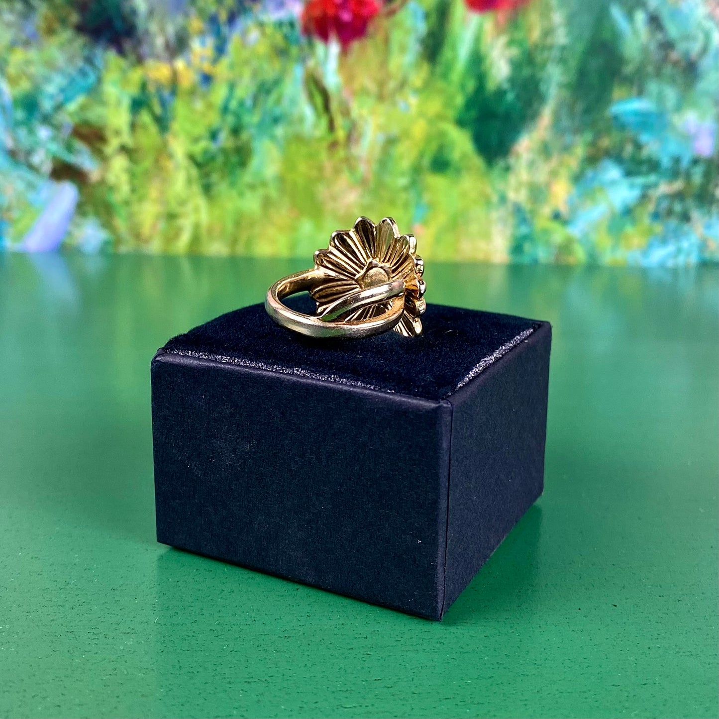 Handcrafted Gold-Plated Flower Ring | Gold Daisy