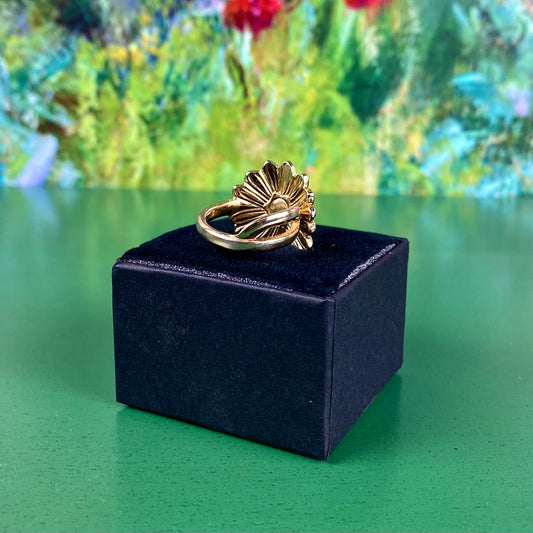 Handcrafted Gold-Plated Flower Ring | Gold Daisy