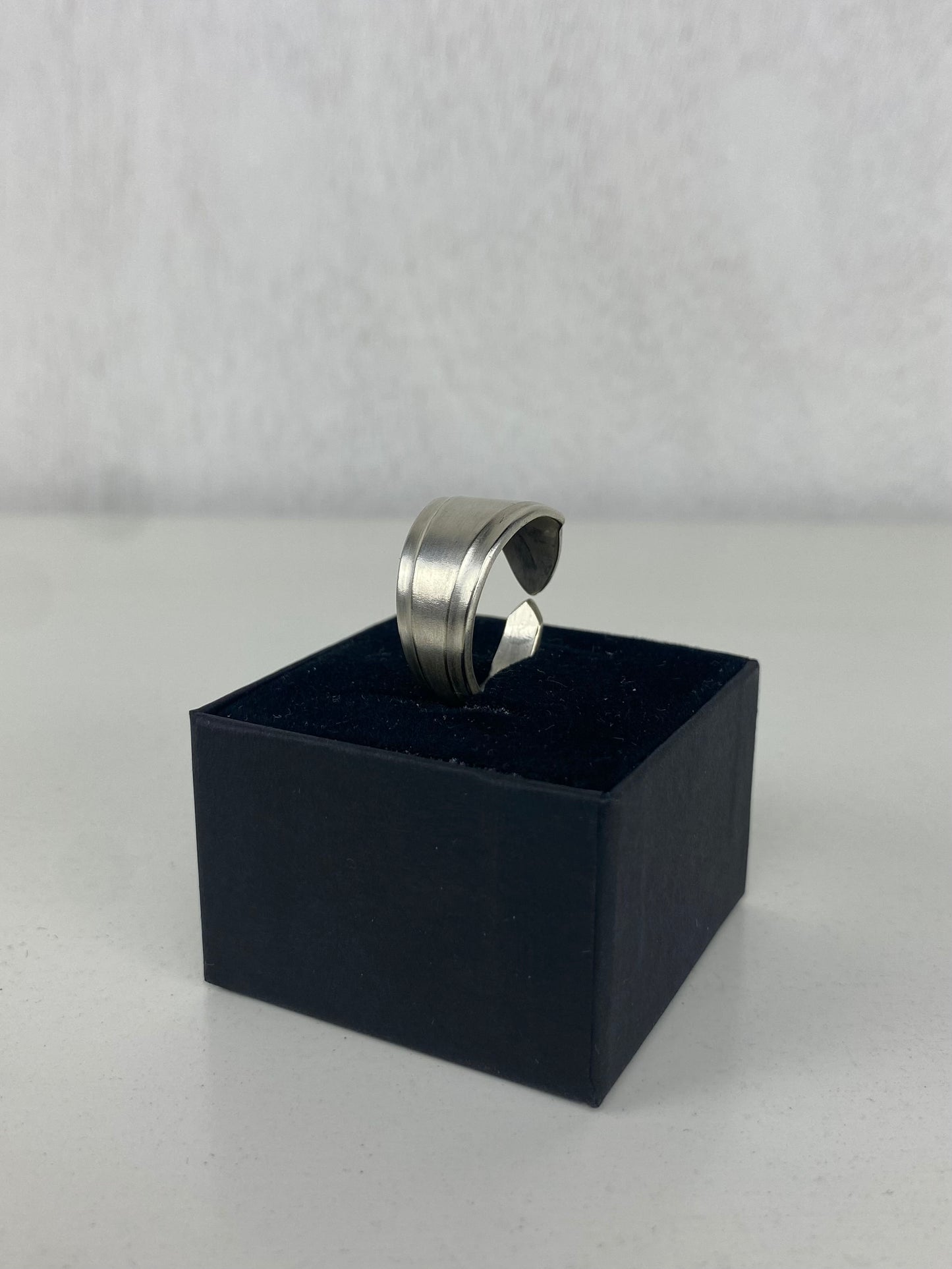 Handcrafted Silver-Plated Dented Spoonring