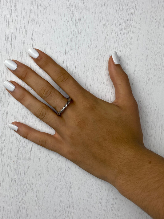 Handcrafted Silver-Plated Twisted Spoonring