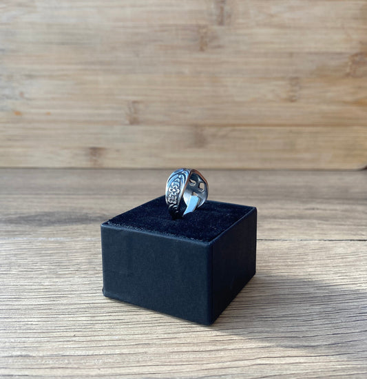Vintage Handcrafted Spoon Ring - Stainless Steel | Floral