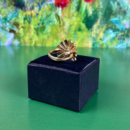 Handcrafted Gold-Plated Flower Ring | Gold Daisy
