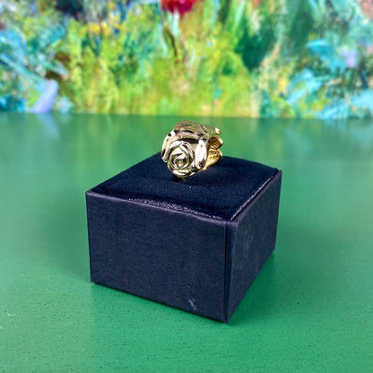 Handcrafted Gold-Plated Flower Ring | Gold Rose