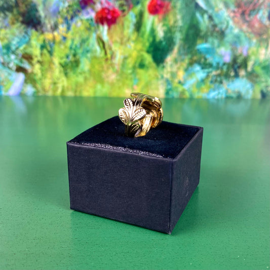 Handcrafted Gold-Plated Flower Ring | Gold Rose