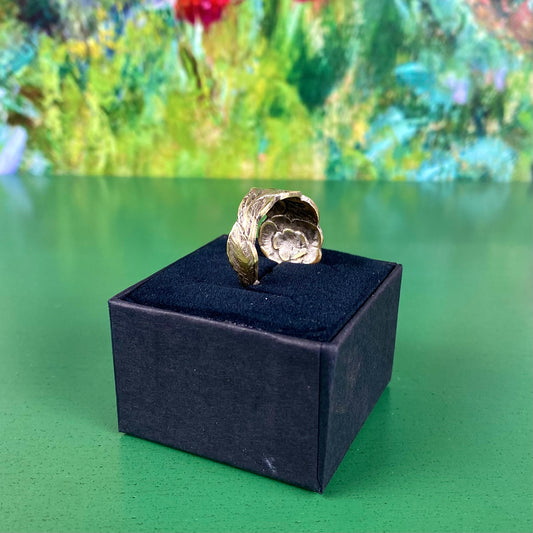 Handcrafted Brass Floral Ring | Peony