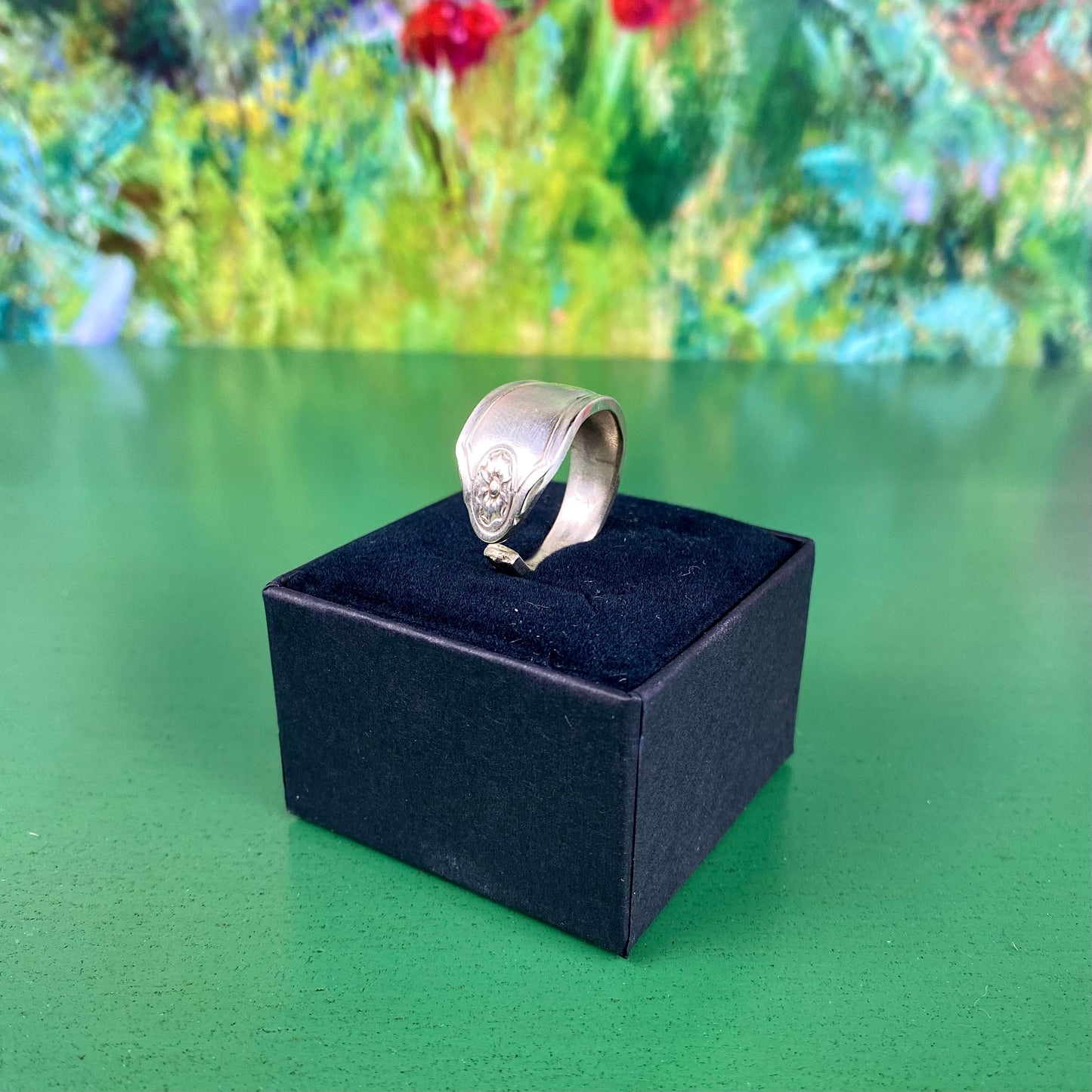Handcrafted Silver-plated Flower Ring | Aster