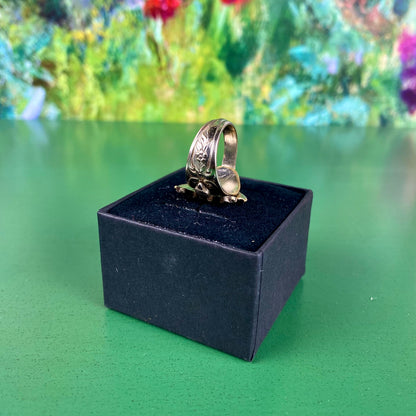 Handcrafted Stainless Steel Flower ring | Chestnut Leaf