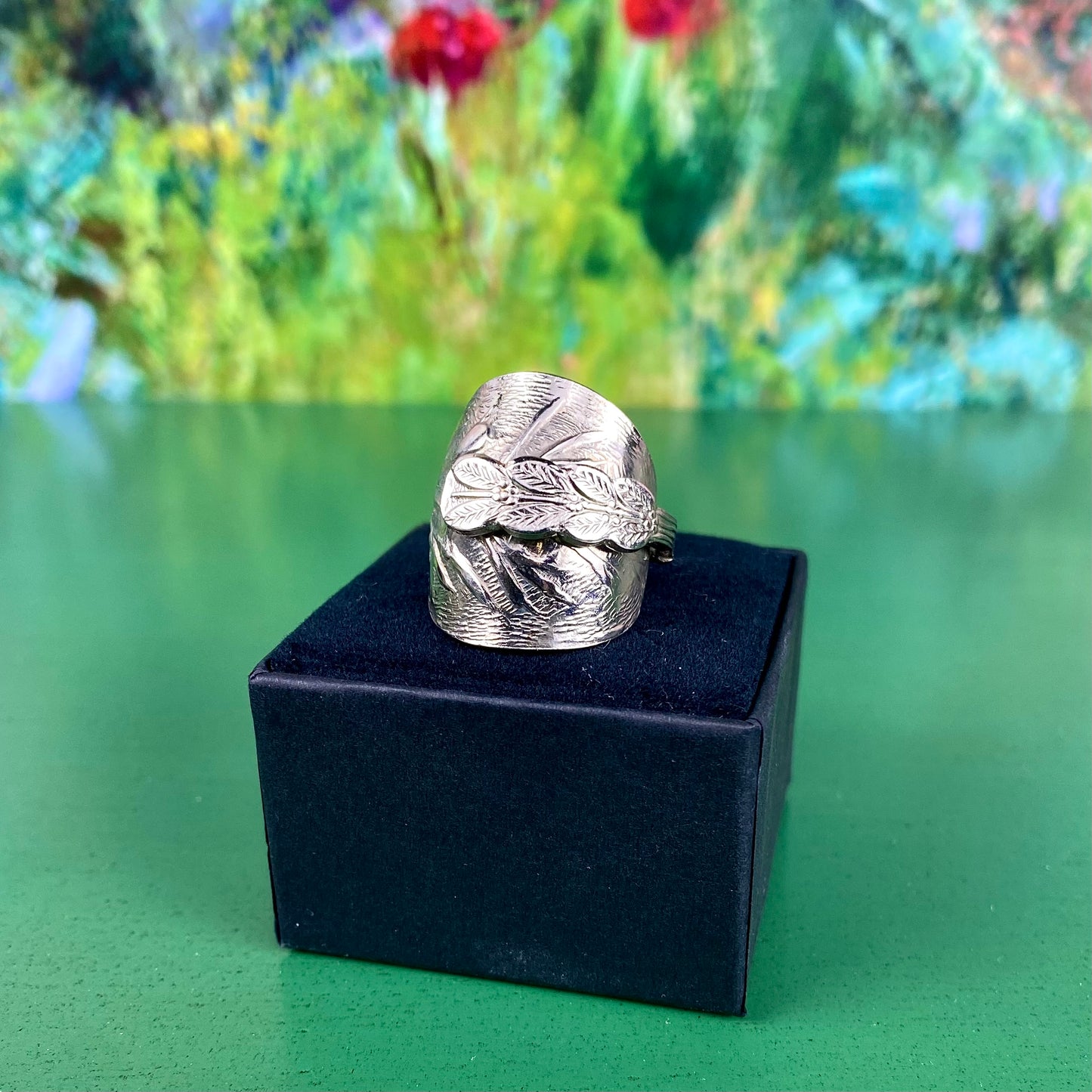 Handcrafted Stainless Steel Floral Ring | Vine