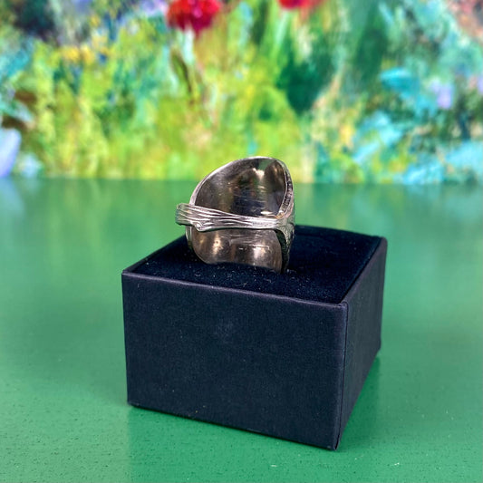 Handcrafted Stainless Steel Floral Ring | Vine