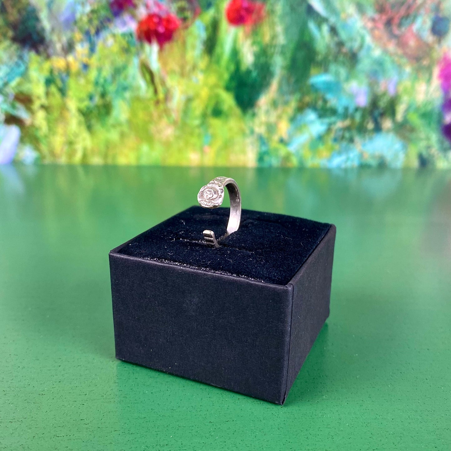 Handcrafted Silver-Plated Flower Ring | Rose