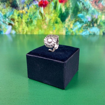 Handcrafted Silver-Plated Flower Ring | Marigold