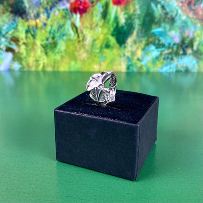 Handcrafted Silver-Plated Flower Ring | Fuchsia