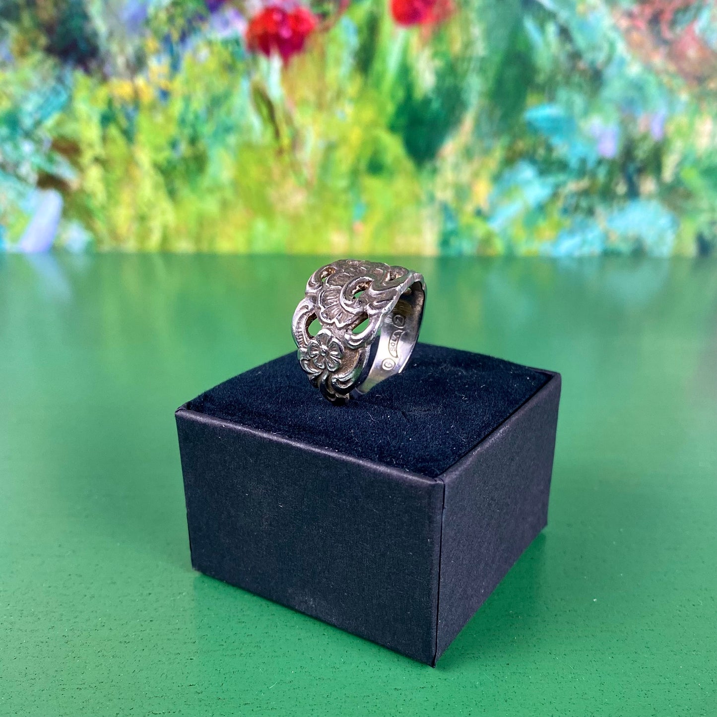 Handcrafted Stainless Steel Floral Ring | Yard