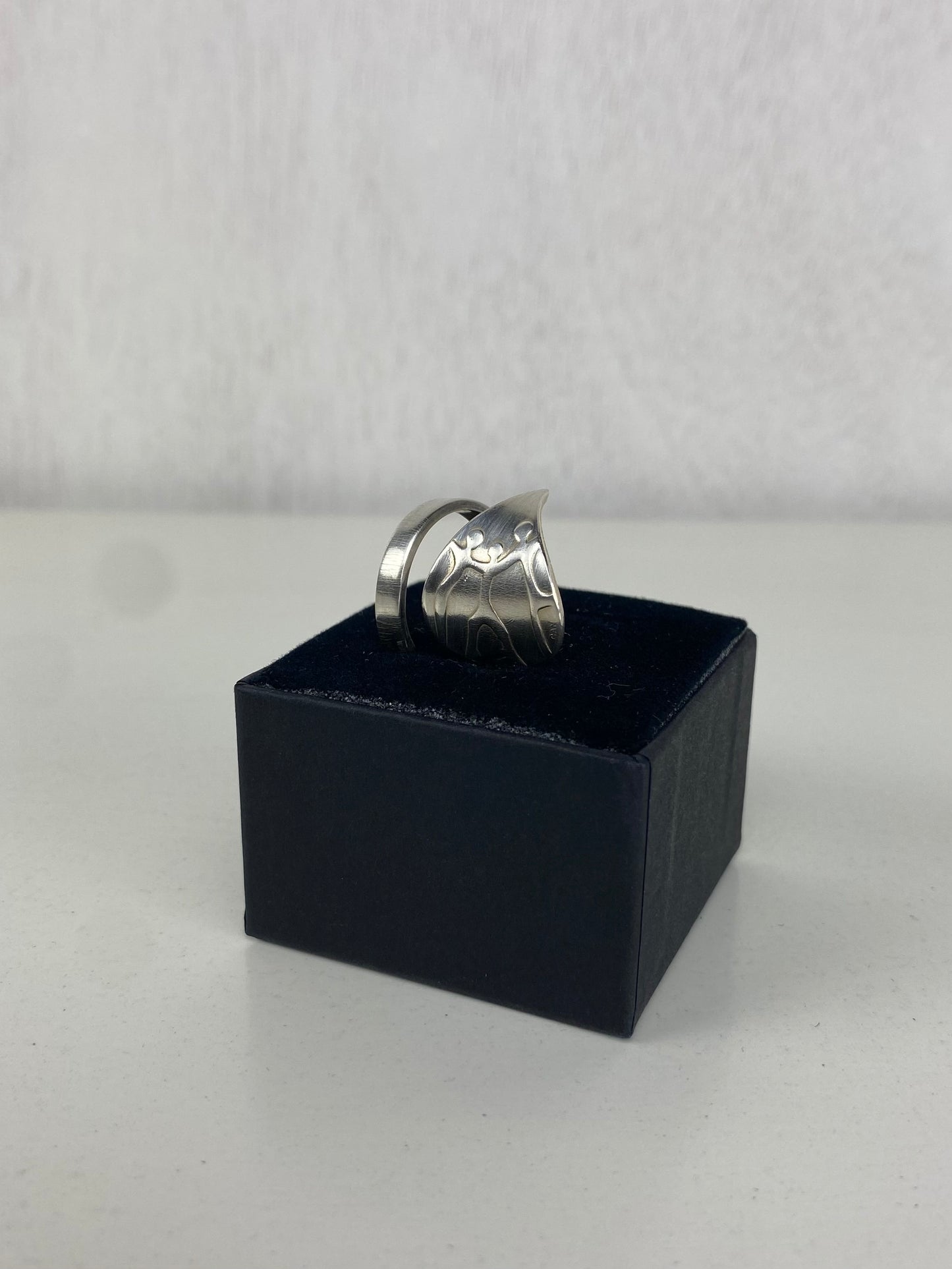 Handcrafted Silver-Plated Spiral Spoonring