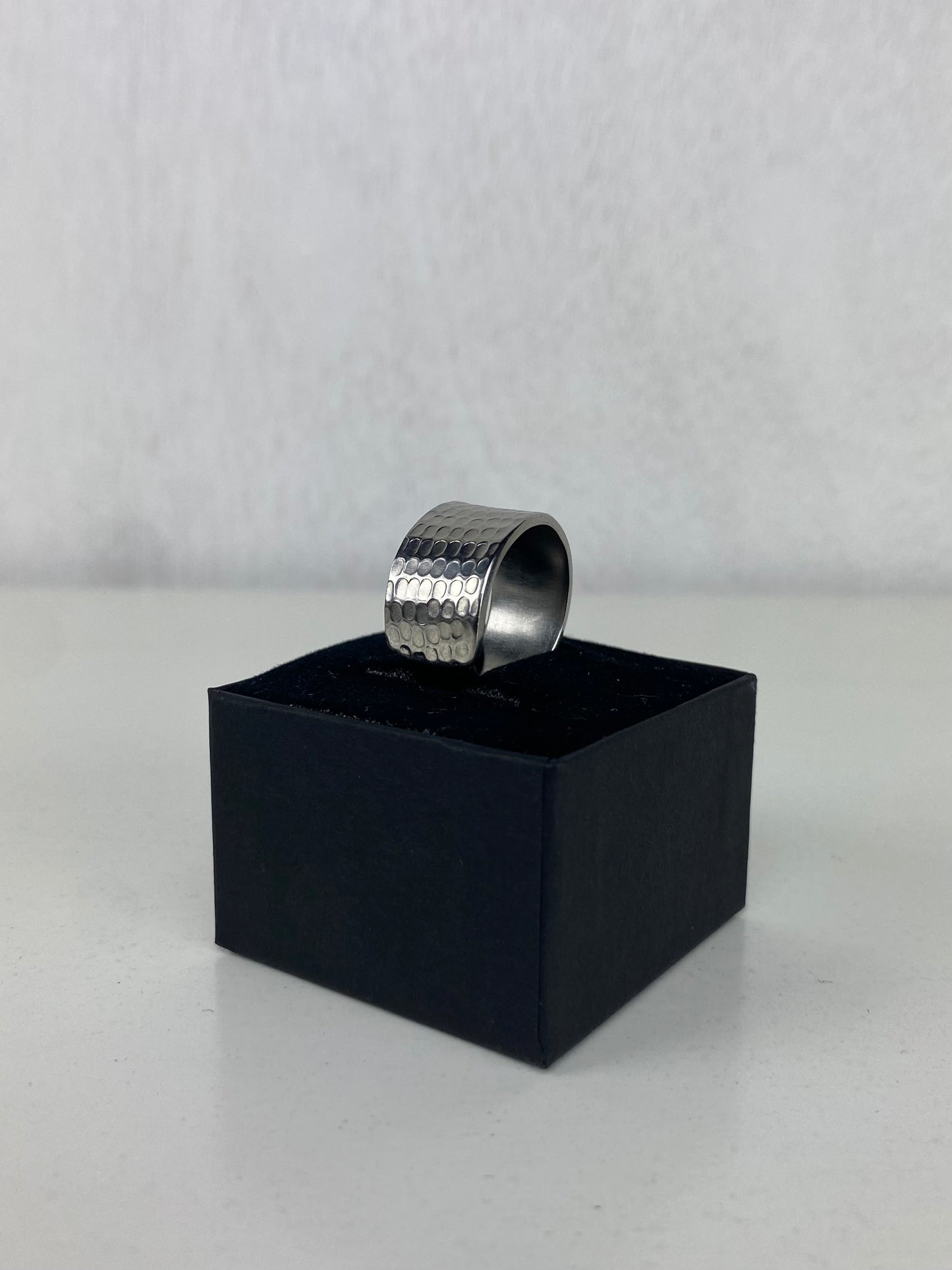 Handcrafted Stainless Steel Dented Spoonring