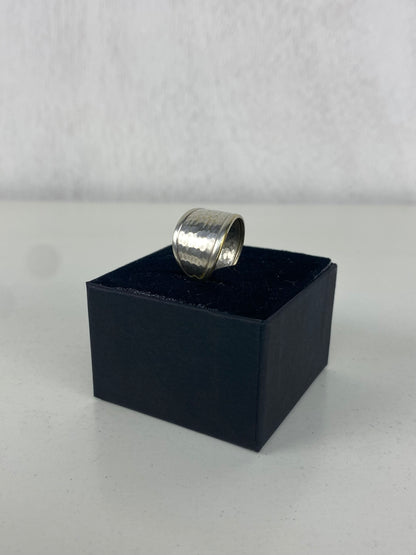 Handcrafted Silver-Plated Dented Spoonring