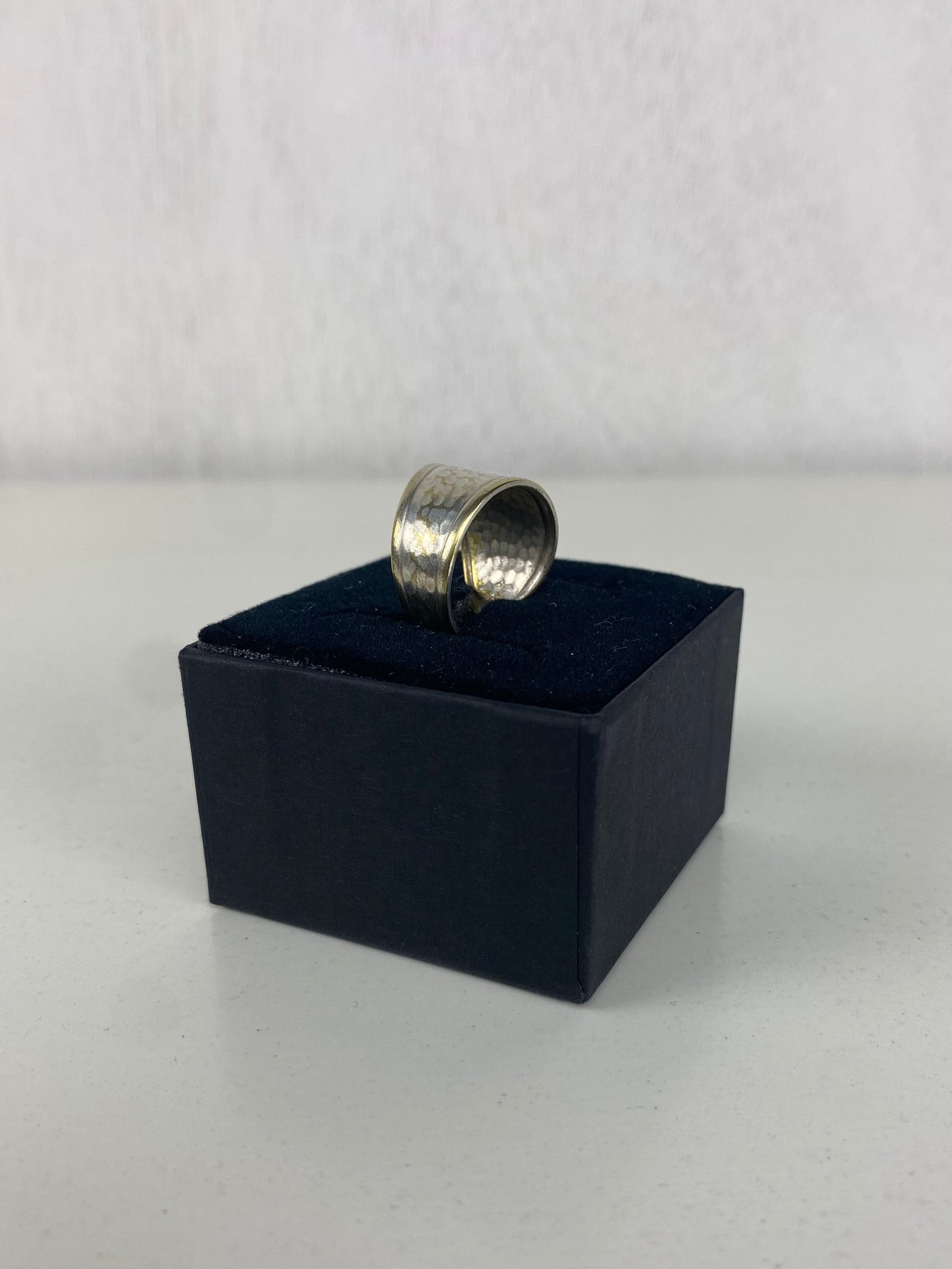 Handcrafted Silver-Plated Dented Spoonring