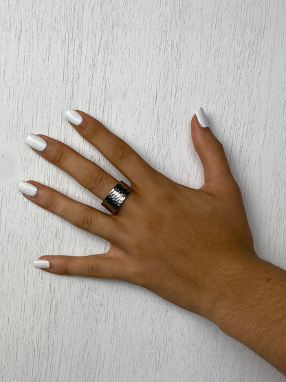 Handcrafted Stainless Steel Dented Spoonring