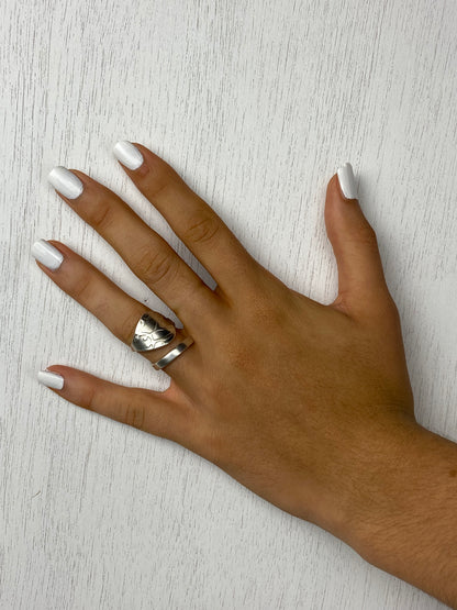Handcrafted Silver-Plated Spiral Spoonring