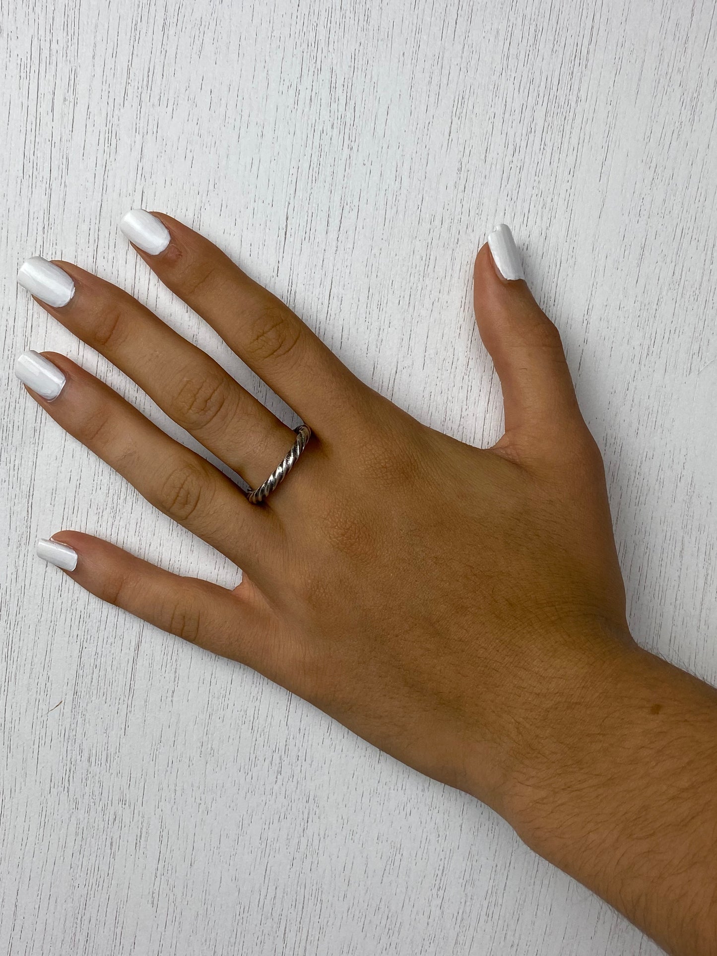 Handcrafted Silver-Plated Twisted Spoonring