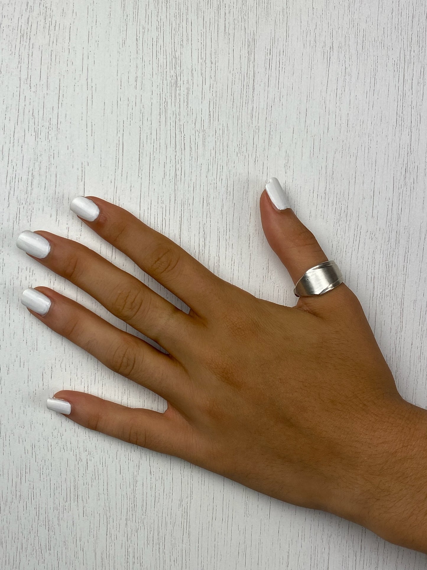 Handcrafted Silver-Plated Dented Spoonring