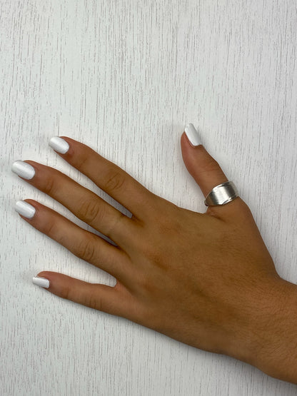 Handcrafted Silver-Plated Dented Spoonring