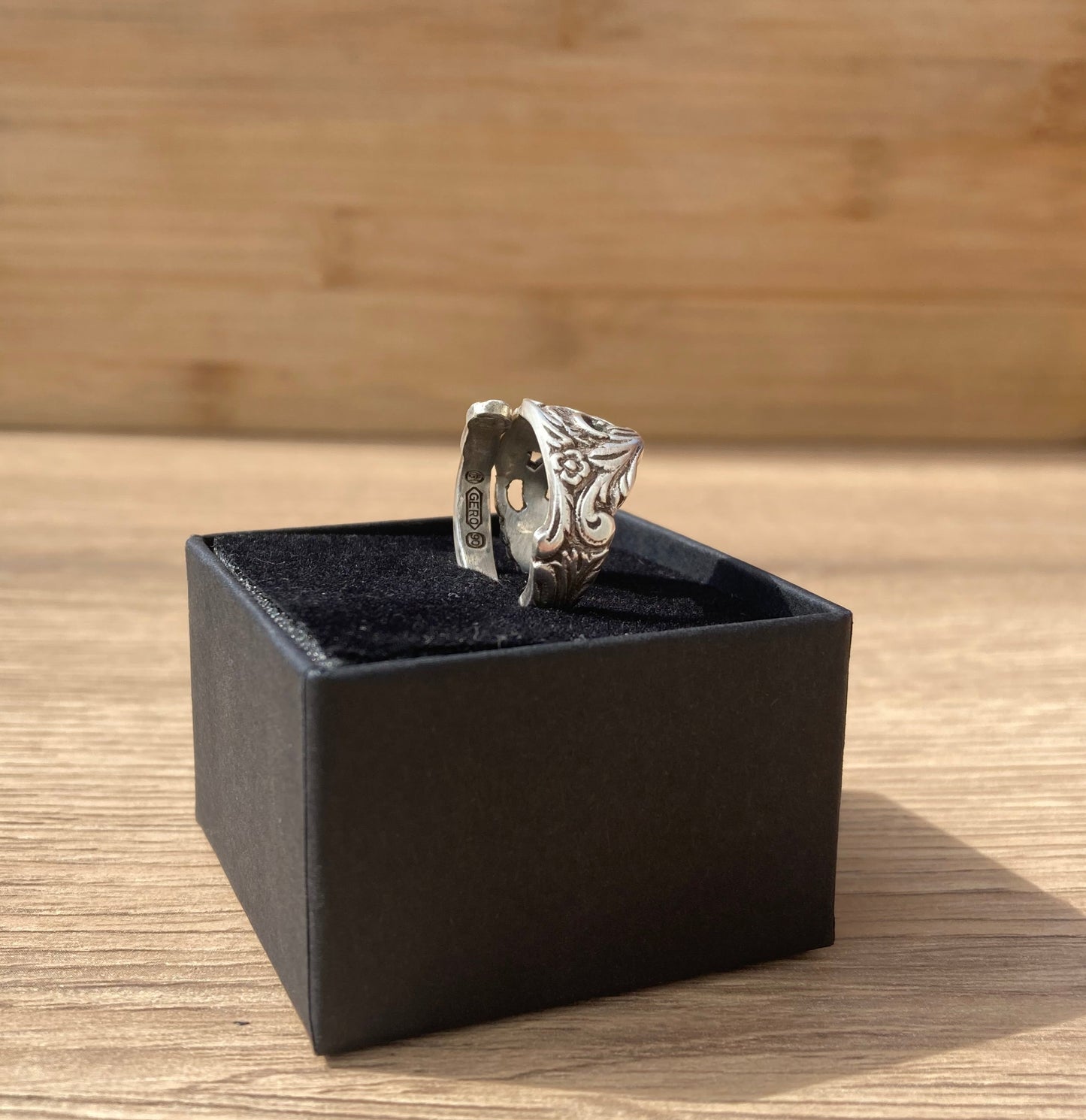 Handcrafted Vintage Spoon Ring - Silver-Plated | Garden