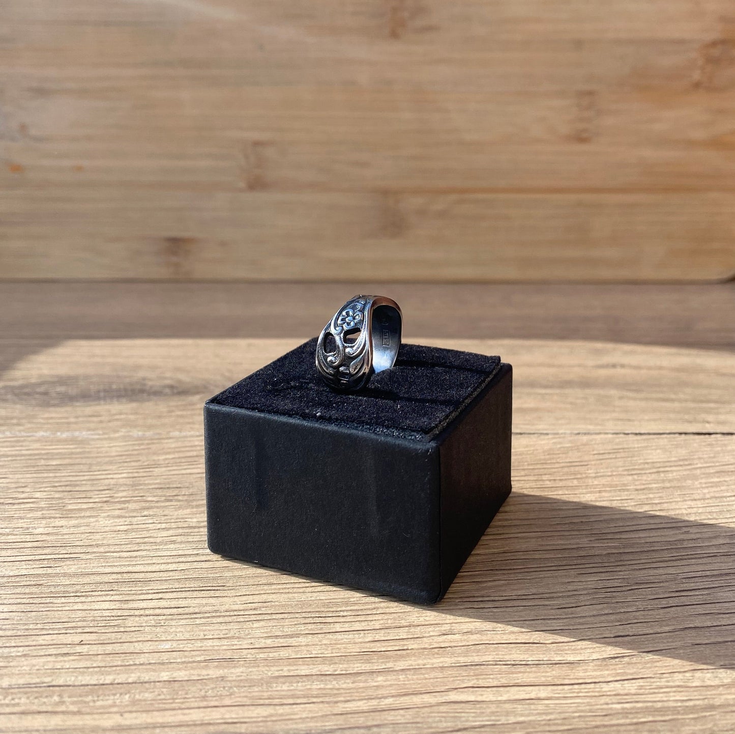 Vintage Handcrafted Spoon Ring - Stainless Steel | Floral
